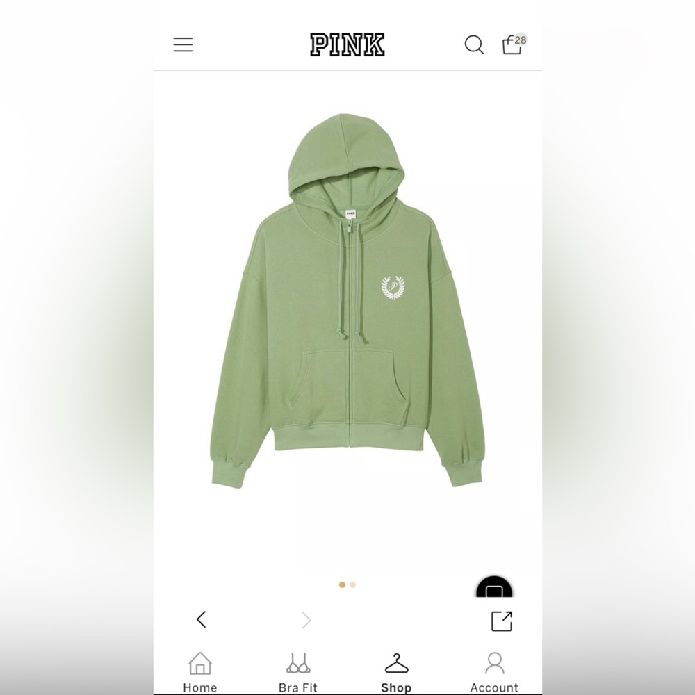 Victoria’s Secret logo Green Hooded Sweater - Picture 2 of 6